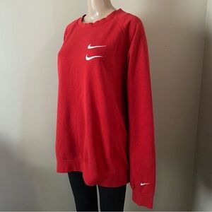 Nike Swoosh red crewneck sweater, men’s XXL